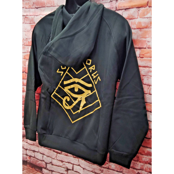 Sons Of Horus Hoodie Mens M Black Embroidered Logo kangaroo Pocket Drawstring - Picture 7 of 8